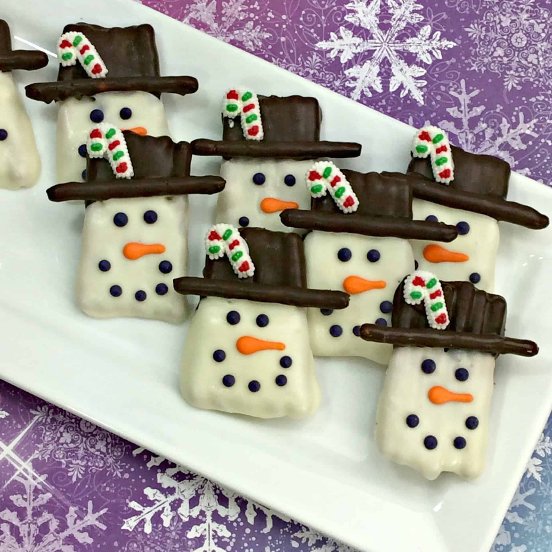 Festive Snowman Pretzels