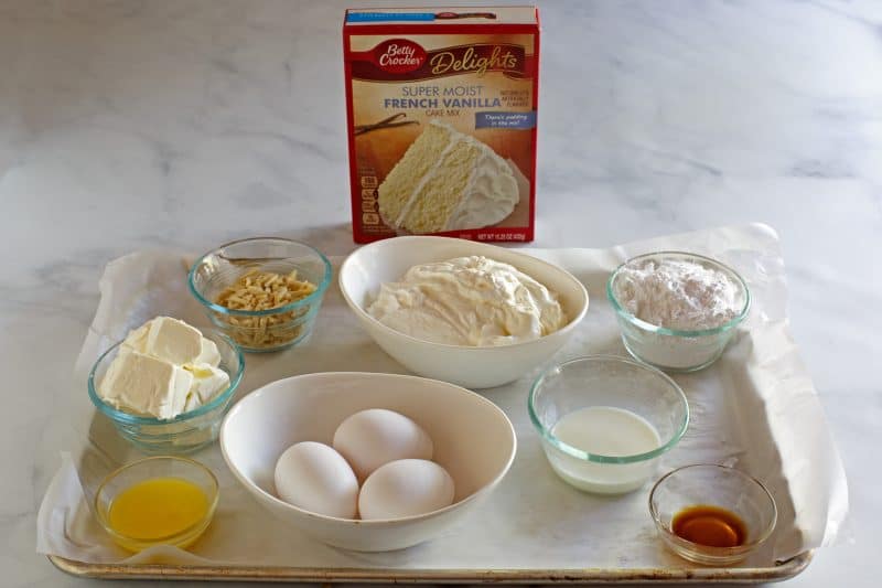 Ingredients for cream cheese danish recipe.