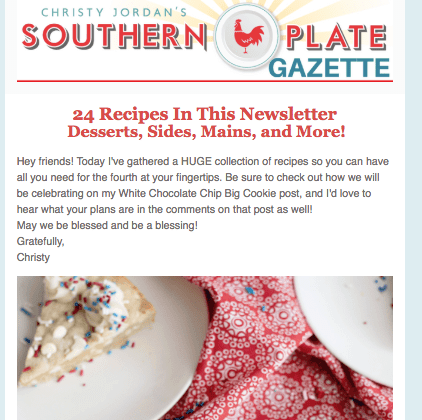 See My Latest Recipe Newsletter with over 24 Recipes For the Fourth!