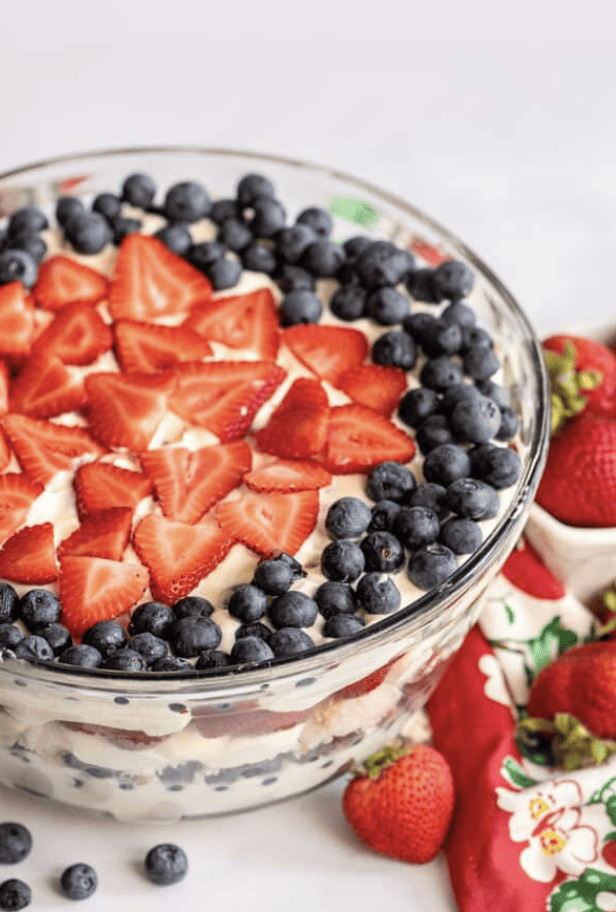 berry trifle punch bowl