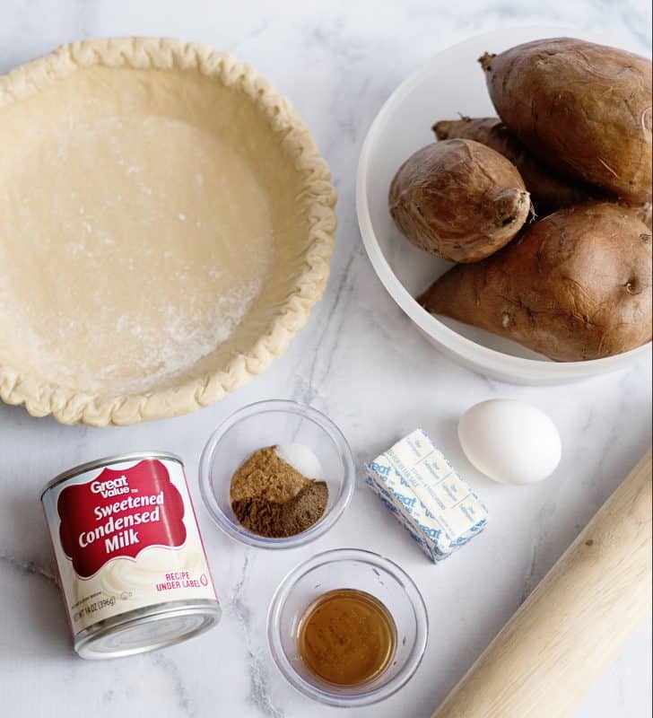 Southern sweet potato pie ingredients