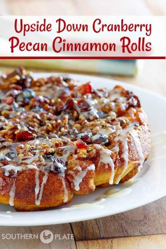 Pinterest image for cranberry cinnamon rolls.