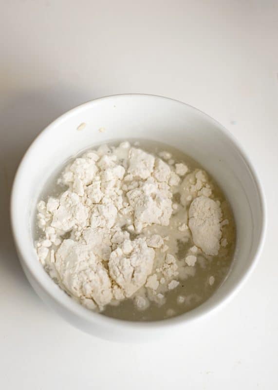 Mix together flour and water.