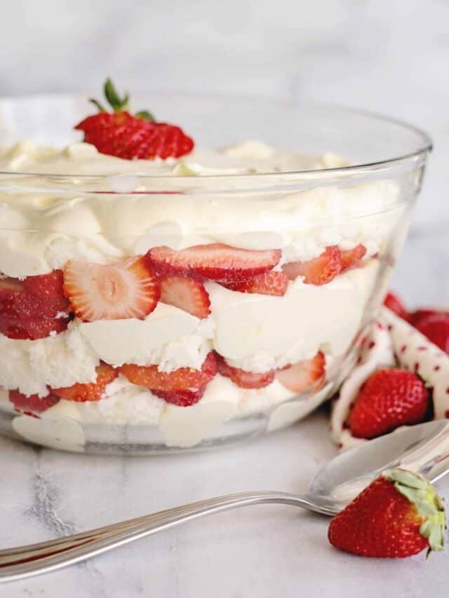 Strawberry Punch Bowl Cake