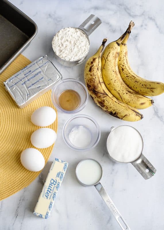 Ingredients for Cream Cheese Filled Banana Bread