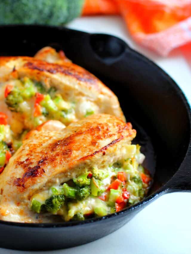 Broccoli and Cheese Stuffed Chicken Breast