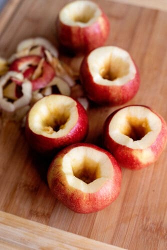 Cored apples