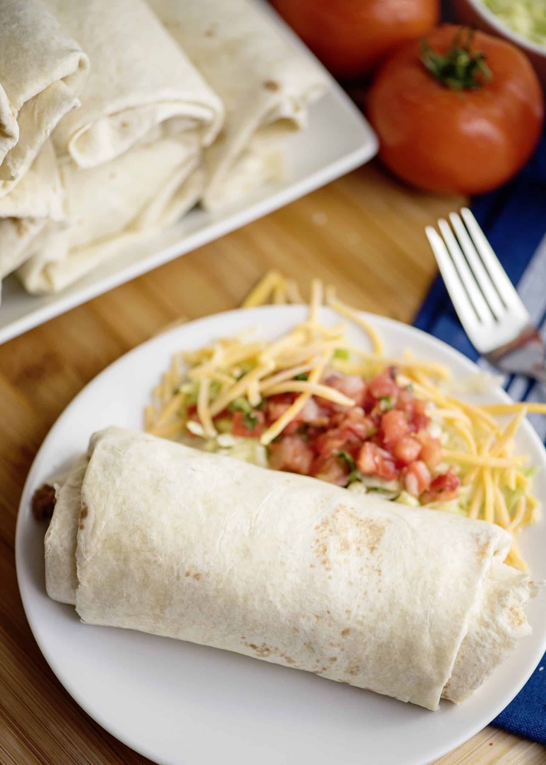 Beef and Bean Burritos With Cheese (Freezer Recipe) - Southern Plate