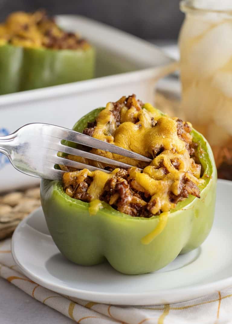 Janice's stuffed peppers serving