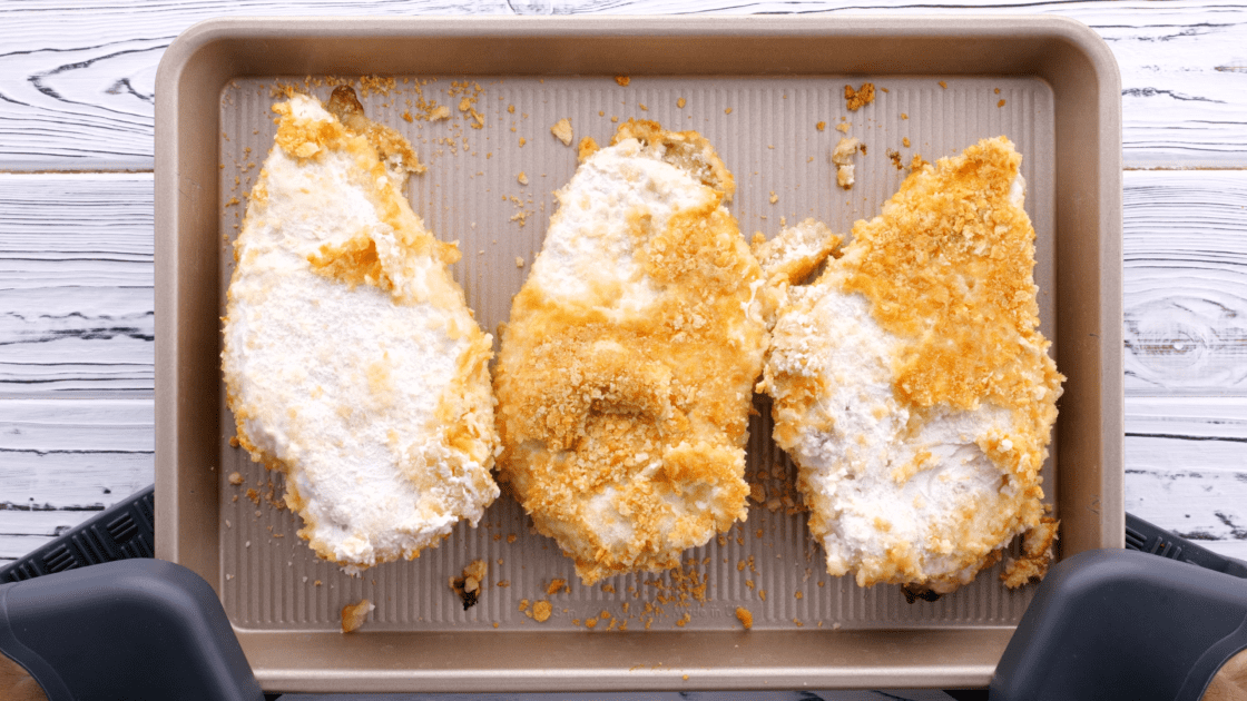 Flip chicken halfway through baking.