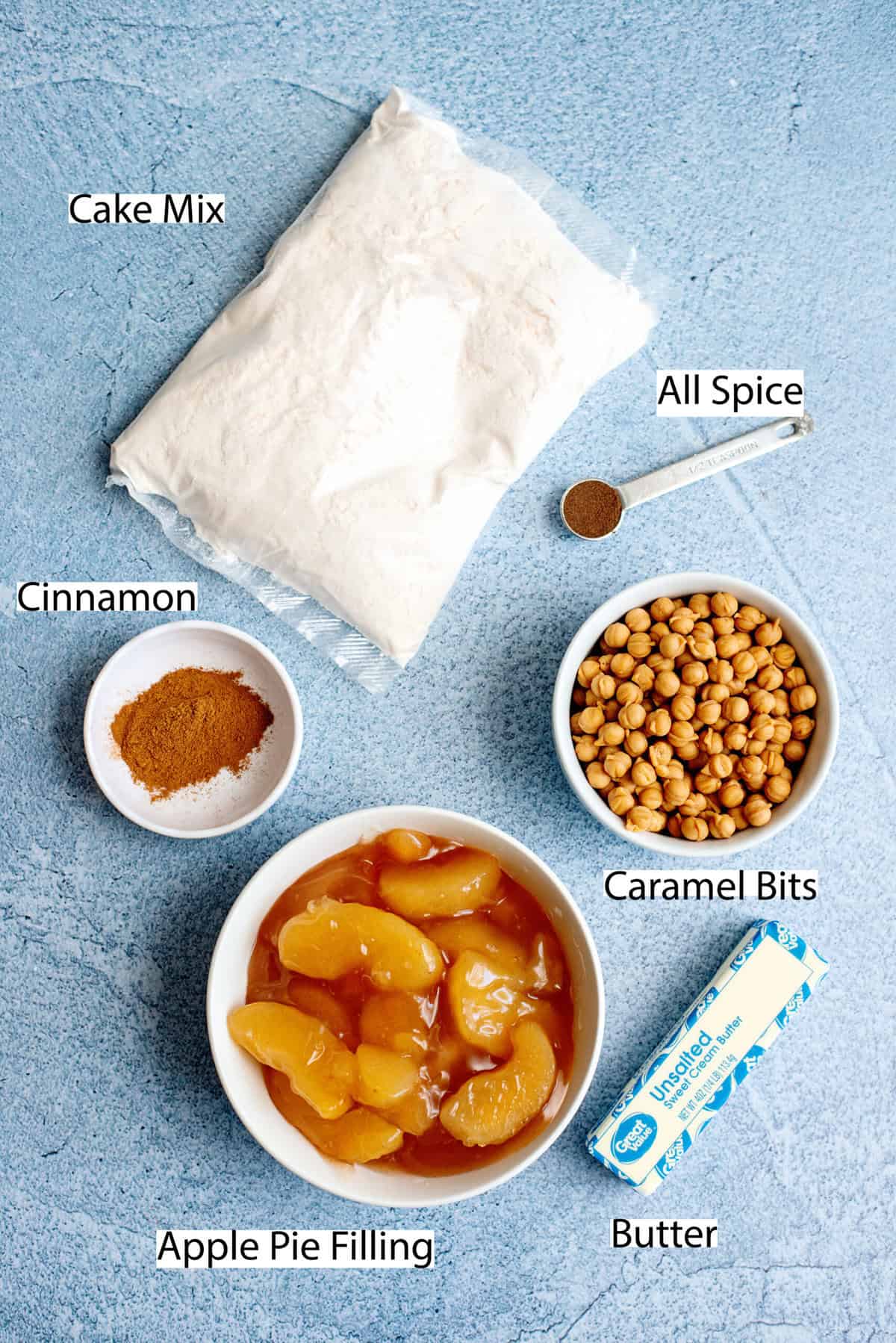 Caramel Apple Dump Cake ingredients