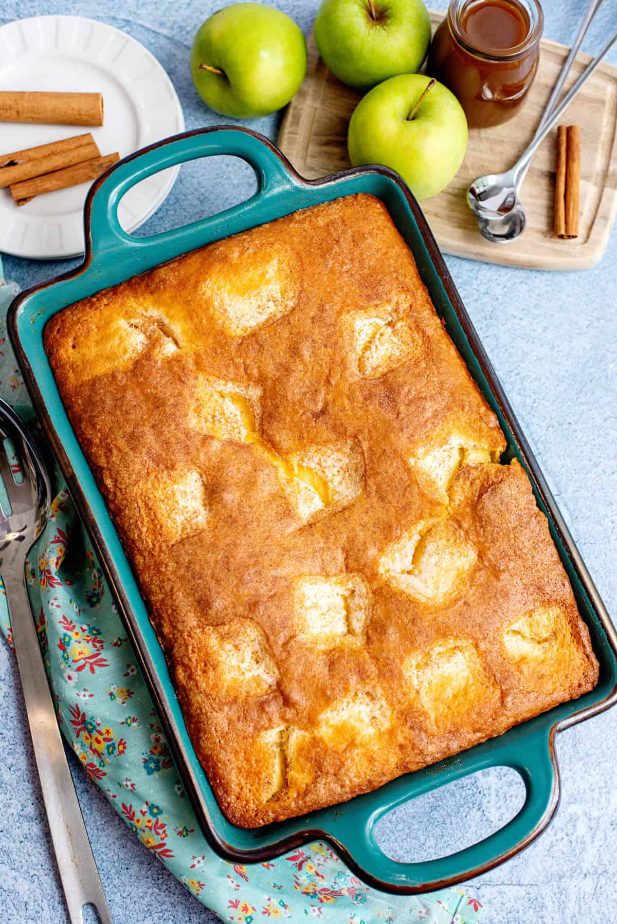 Caramel Apple Dump Cake baked