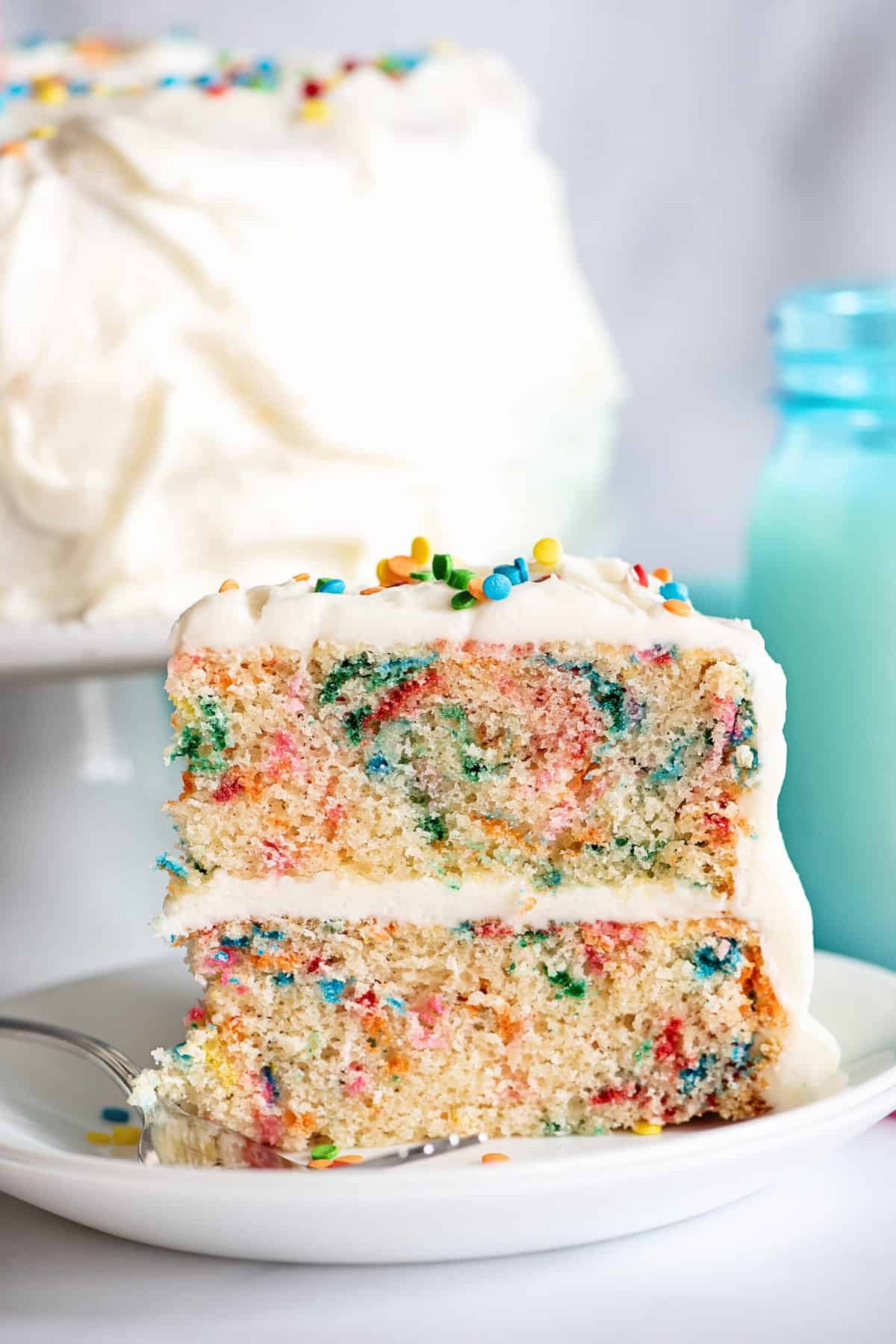 slice of easy birthday cake