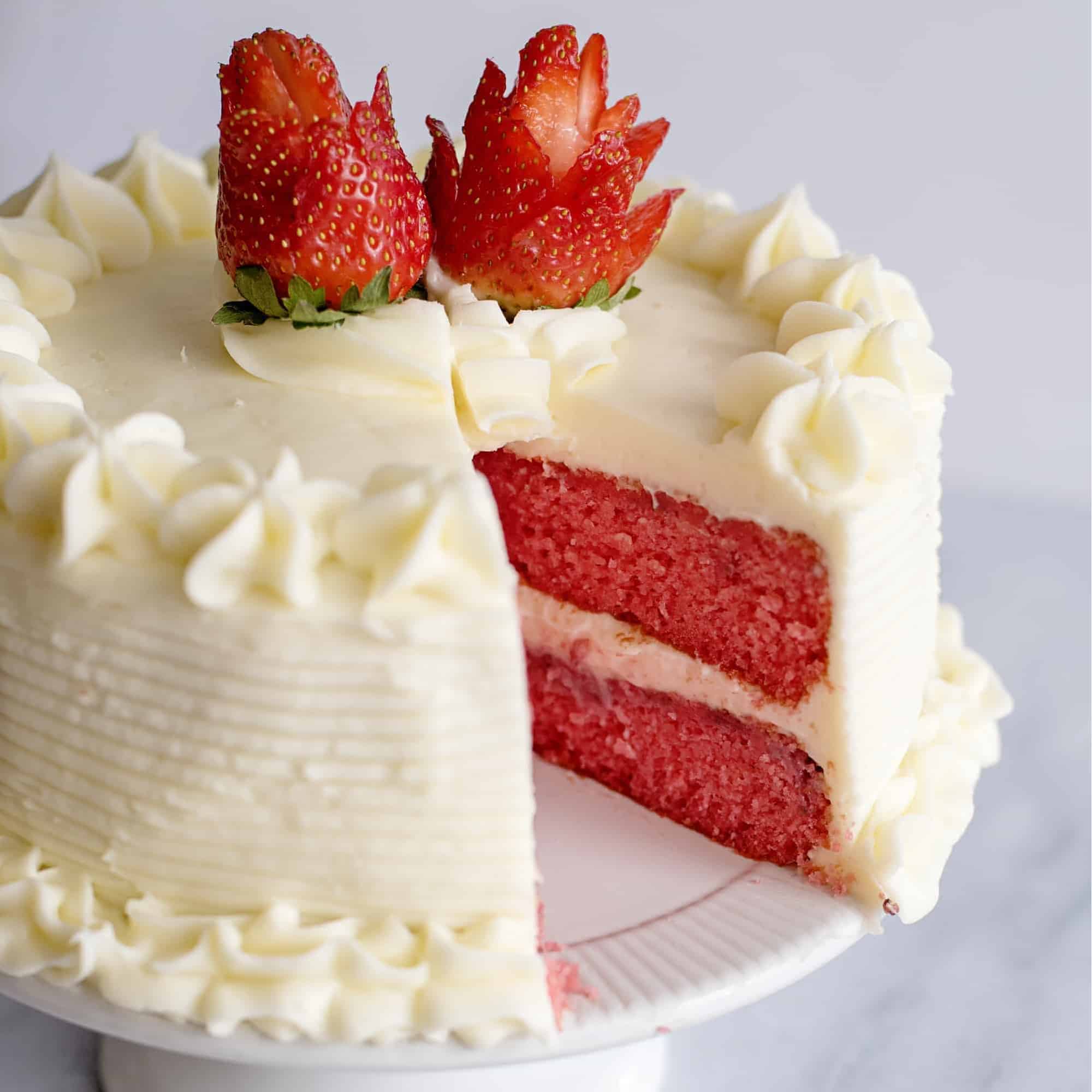 Fresh Strawberry Cake With Cream Cheese Icing Southern Plate