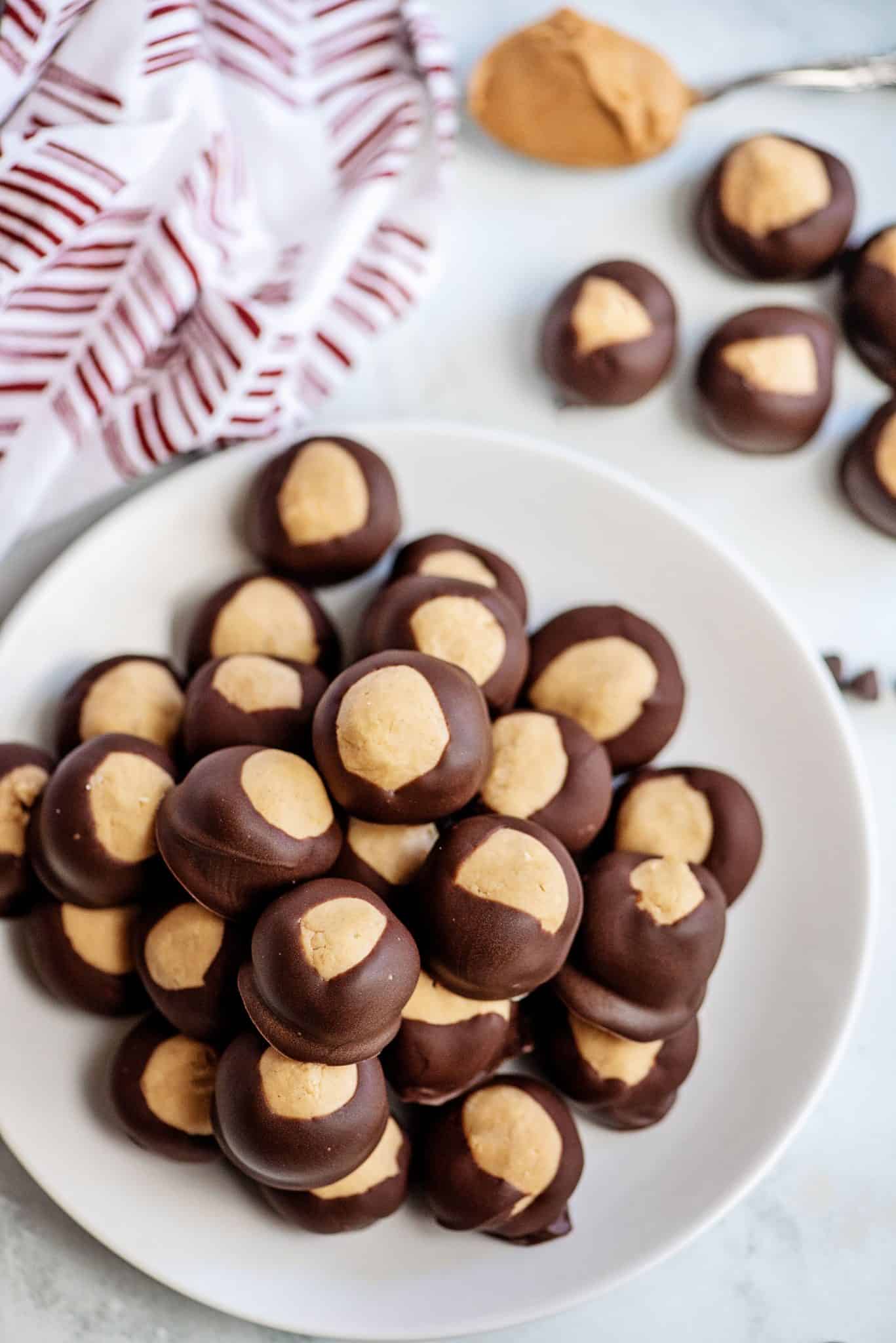 Chocolate Peanut Butter Balls (No Baking Necessary)