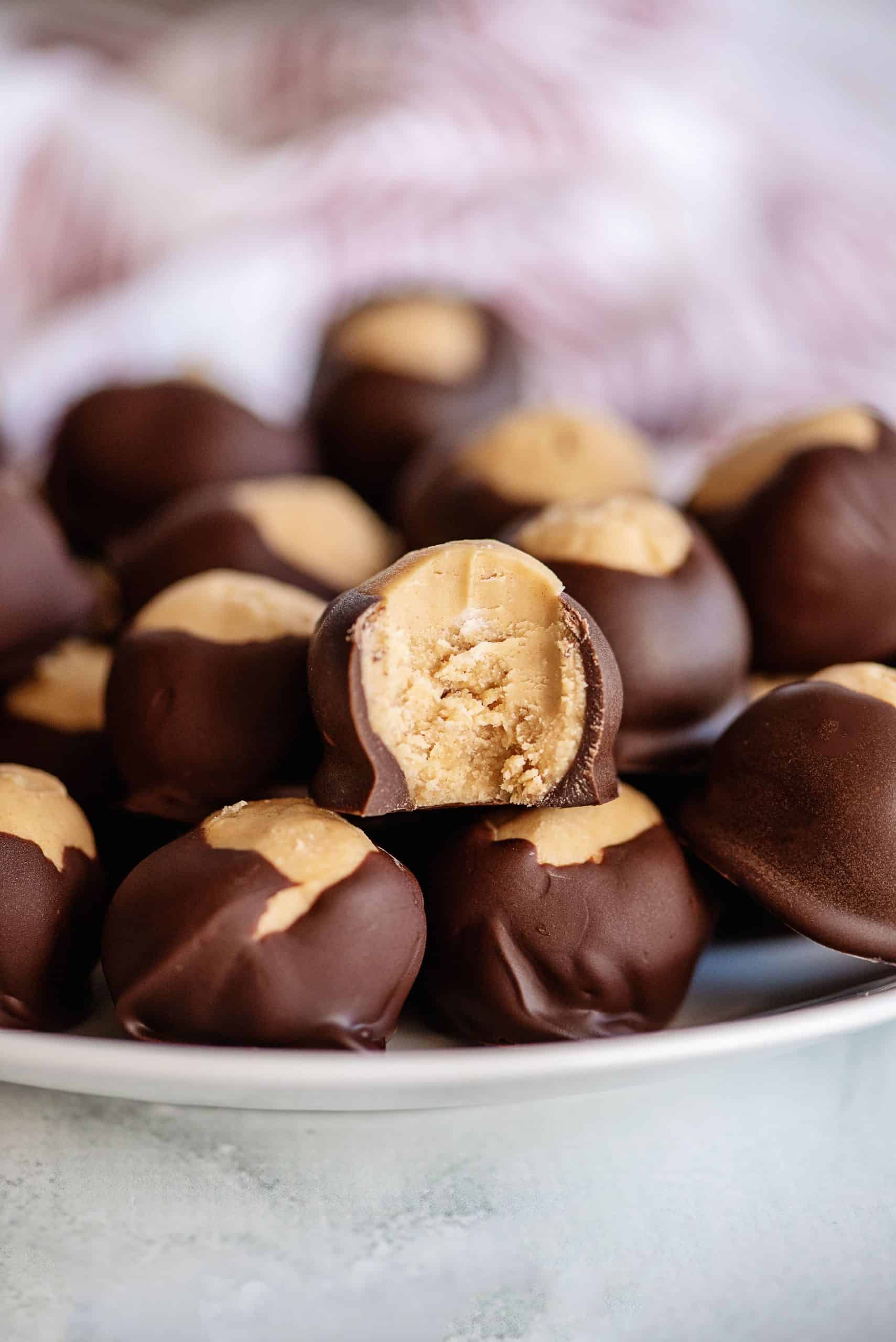 chocolate peanut butter balls hero