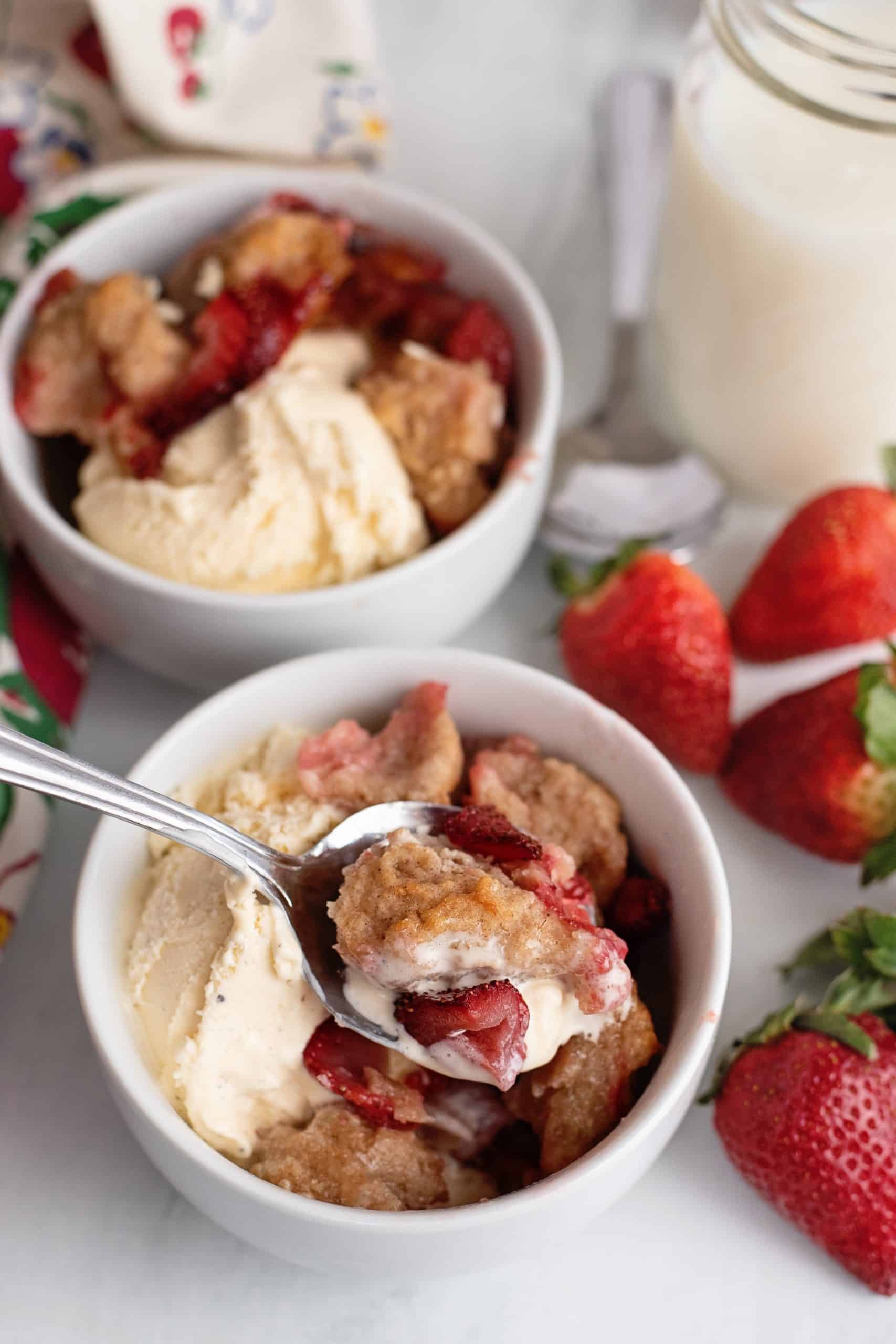 Cream Cheese Strawberry Cobbler