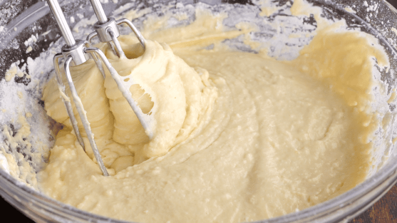 Beat all ingredients to make the batter.