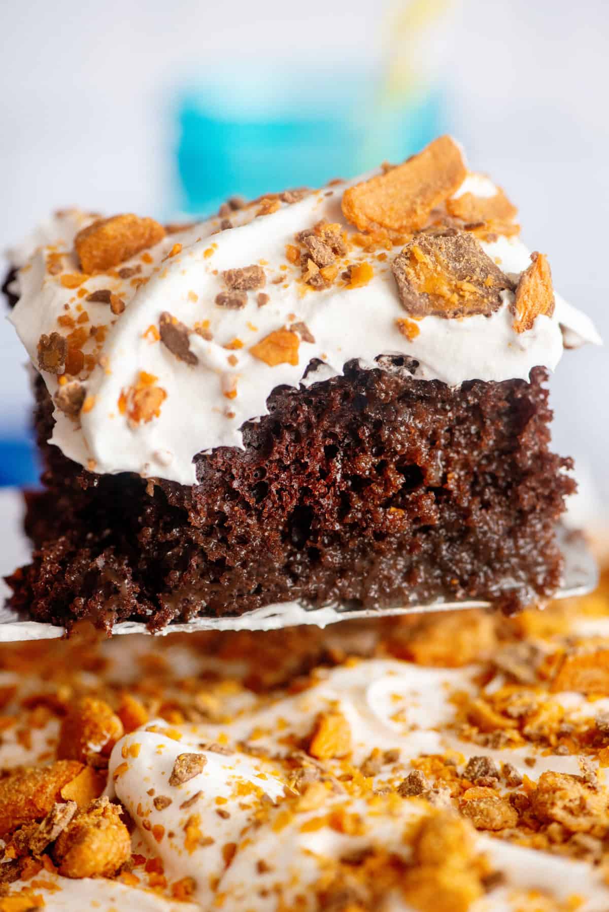 Butterfinger Poke Cake