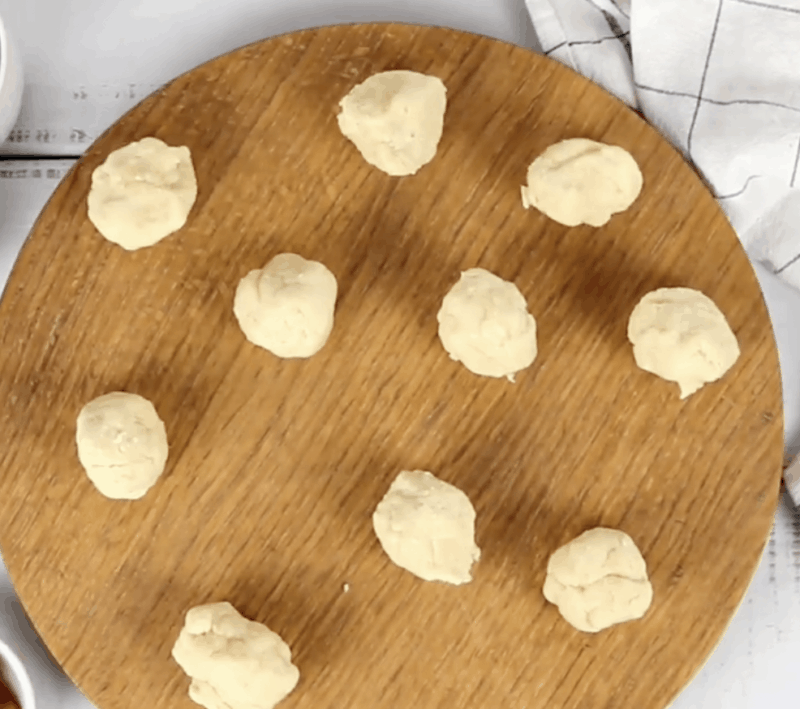 make balls of dough about 10