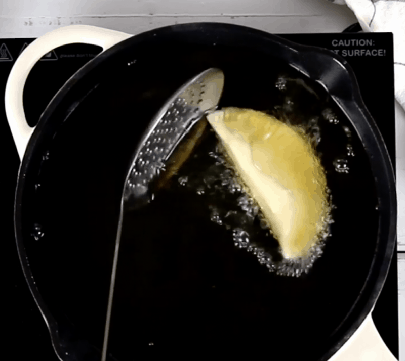 put an inch of oil in medium sauce pan while you are making the dough on medium heat 