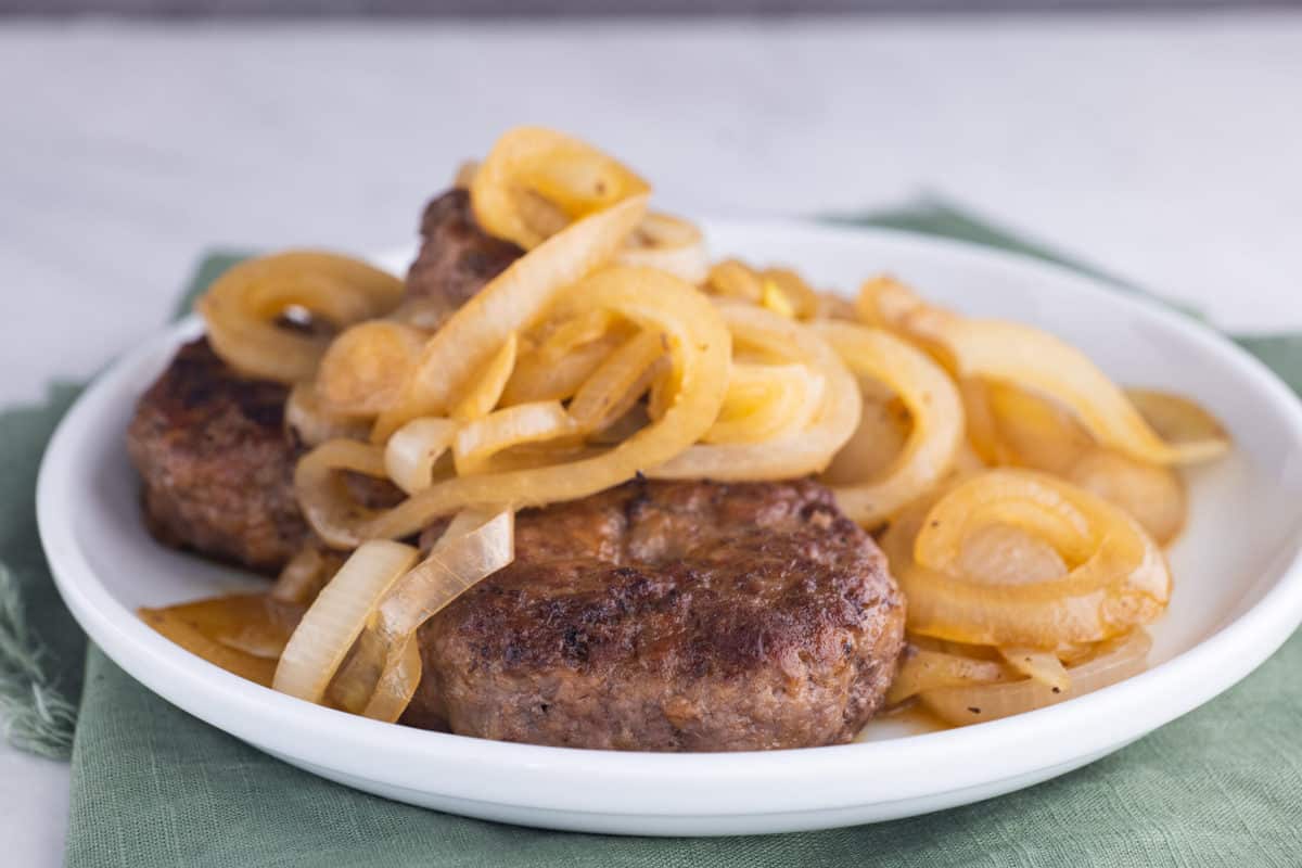 Easy Hamburger Steak Recipe With Fried Onions Southern Plate