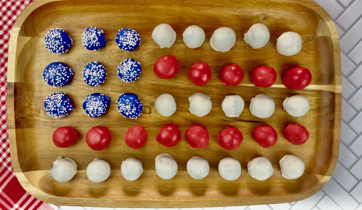 Patriotic Oreo Cream Cheese Balls