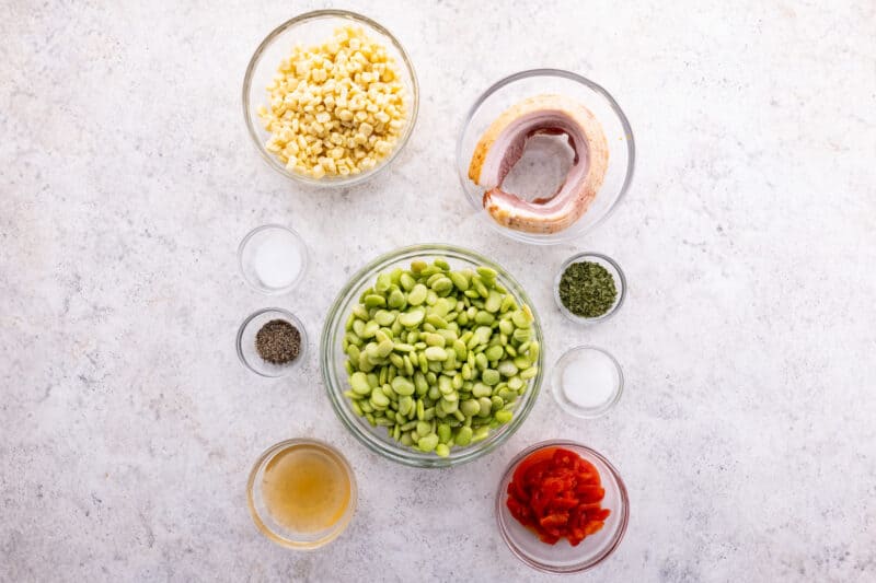 Recipe ingredients for succotash.