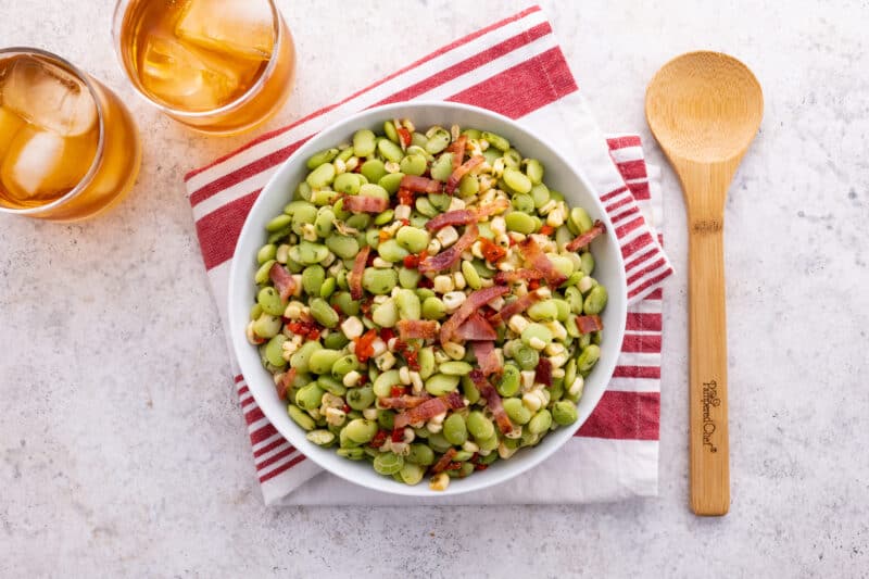 Big bowl of succotash.