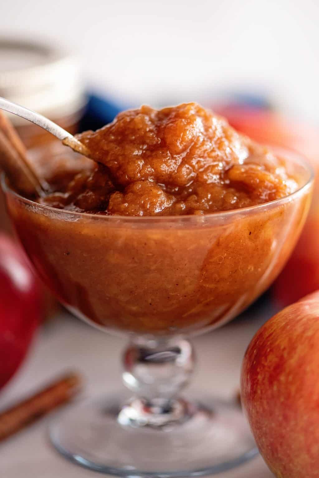 Homemade Cinnamon Applesauce in Crockpot Southern Plate