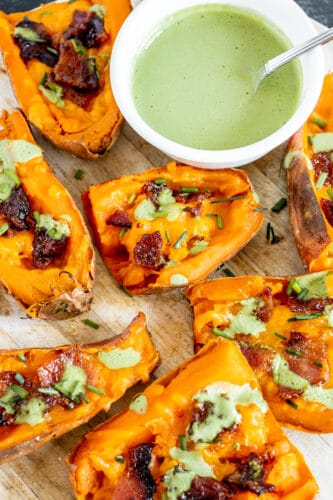 Loaded sweet potato skins