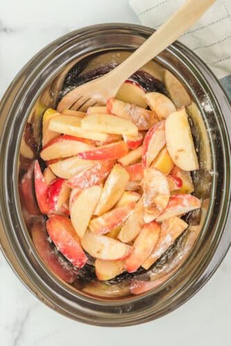 Add apple filling ingredients to crockpot.