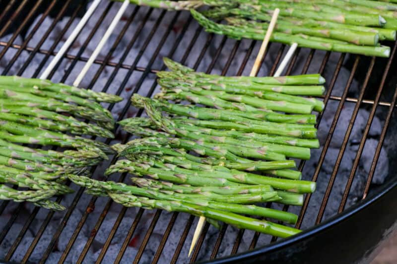 Place skewers on the grill.