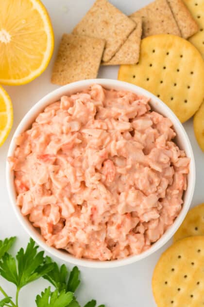 Bowl of crab dip.