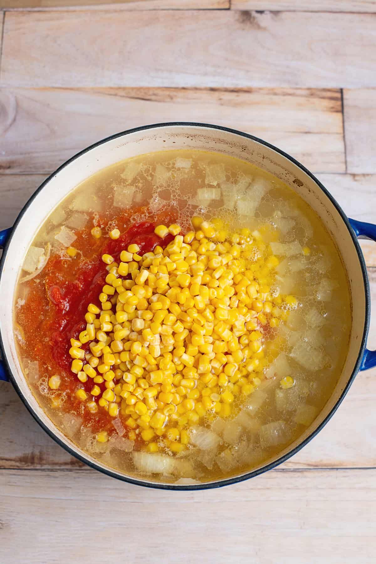 Add corn to stew