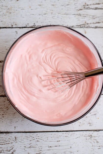 Strawberry jello pie filling.