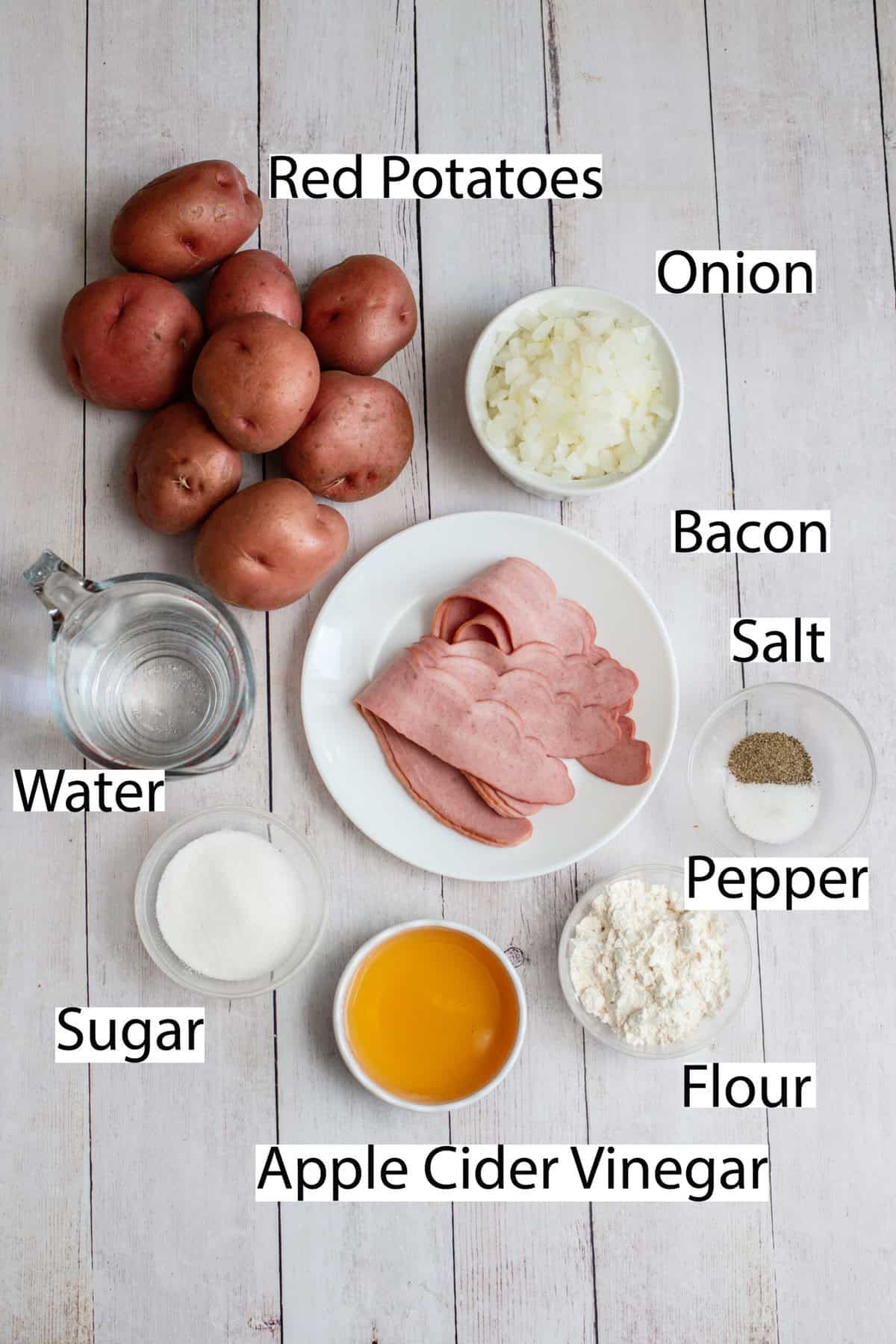 ingredients for the best German potato salad