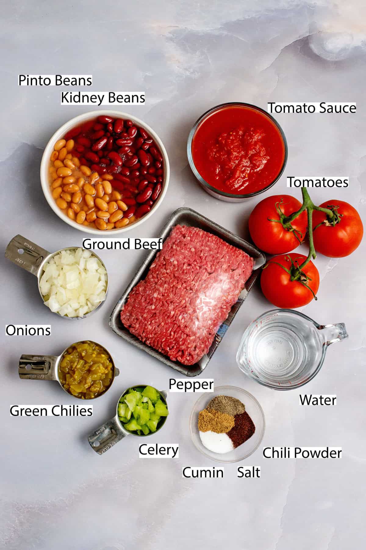 Ingredients for Crock Pot Chili