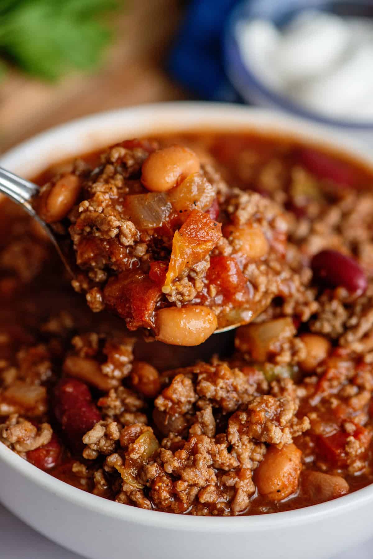 Crock Pot Chili close up