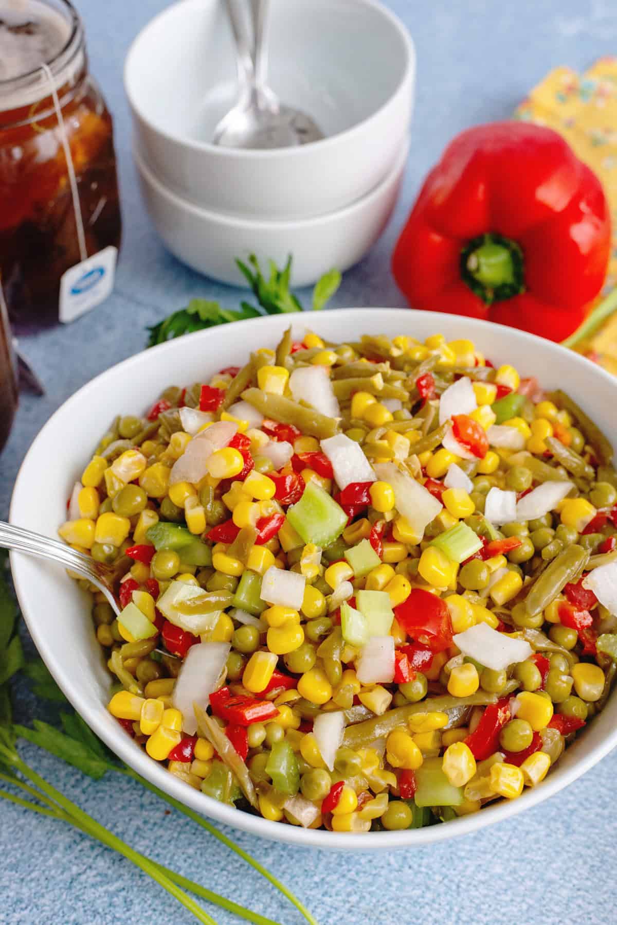 Granny Jordan's Vegetable Salad ready to serve