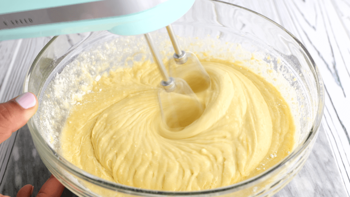 Mix ingredients together using an electric mixer.