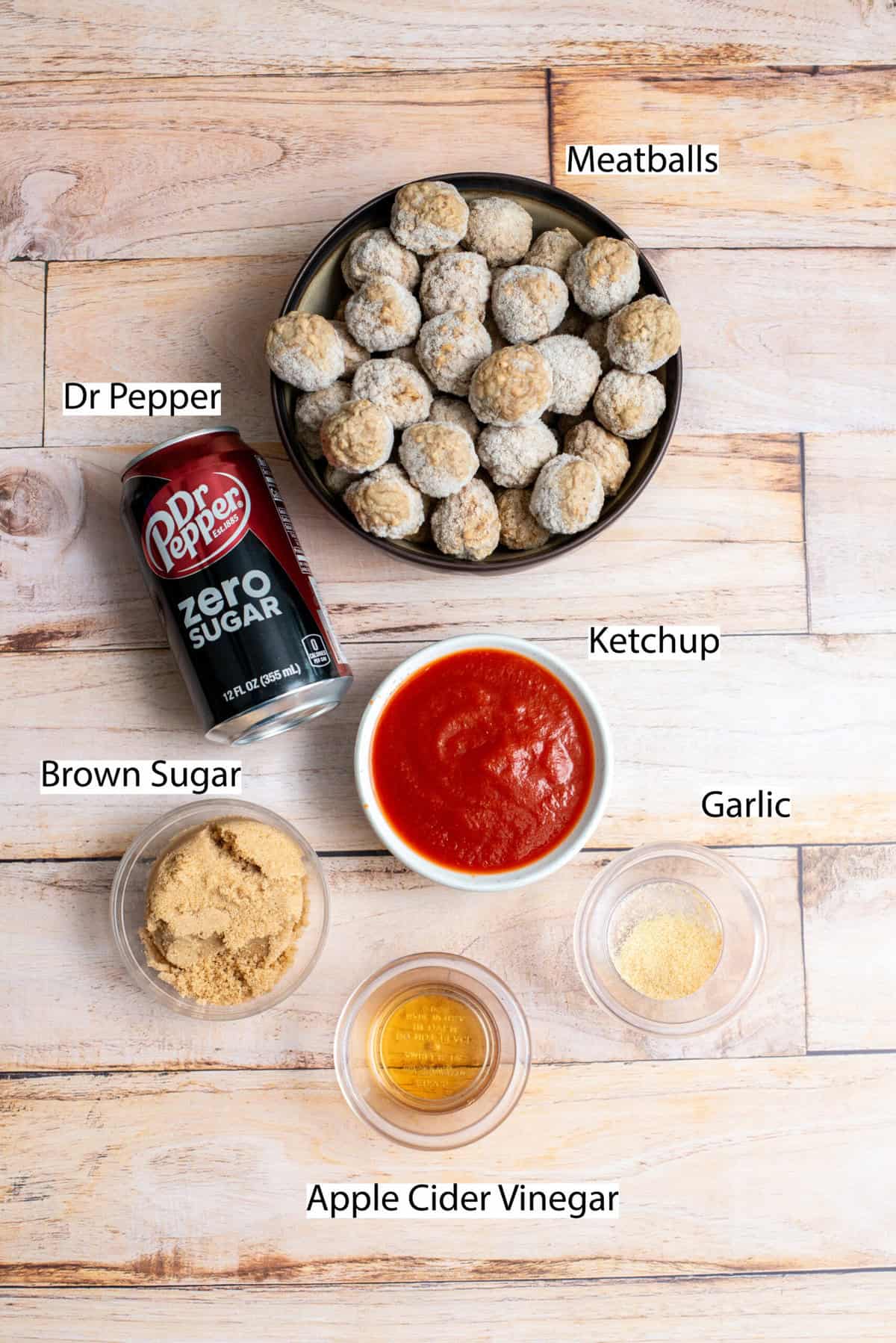 Ingredients for Dr. Pepper Meatballs