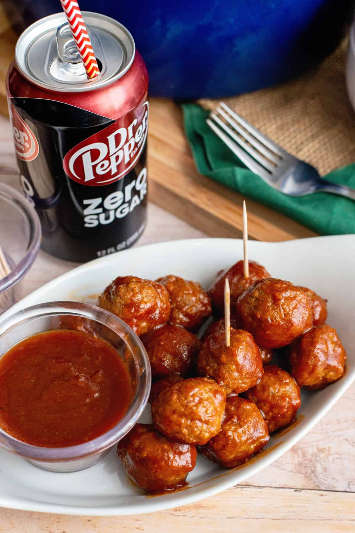 Dr Pepper meatballs with sauce