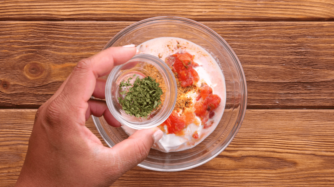 Add parsley to mixing bowl.