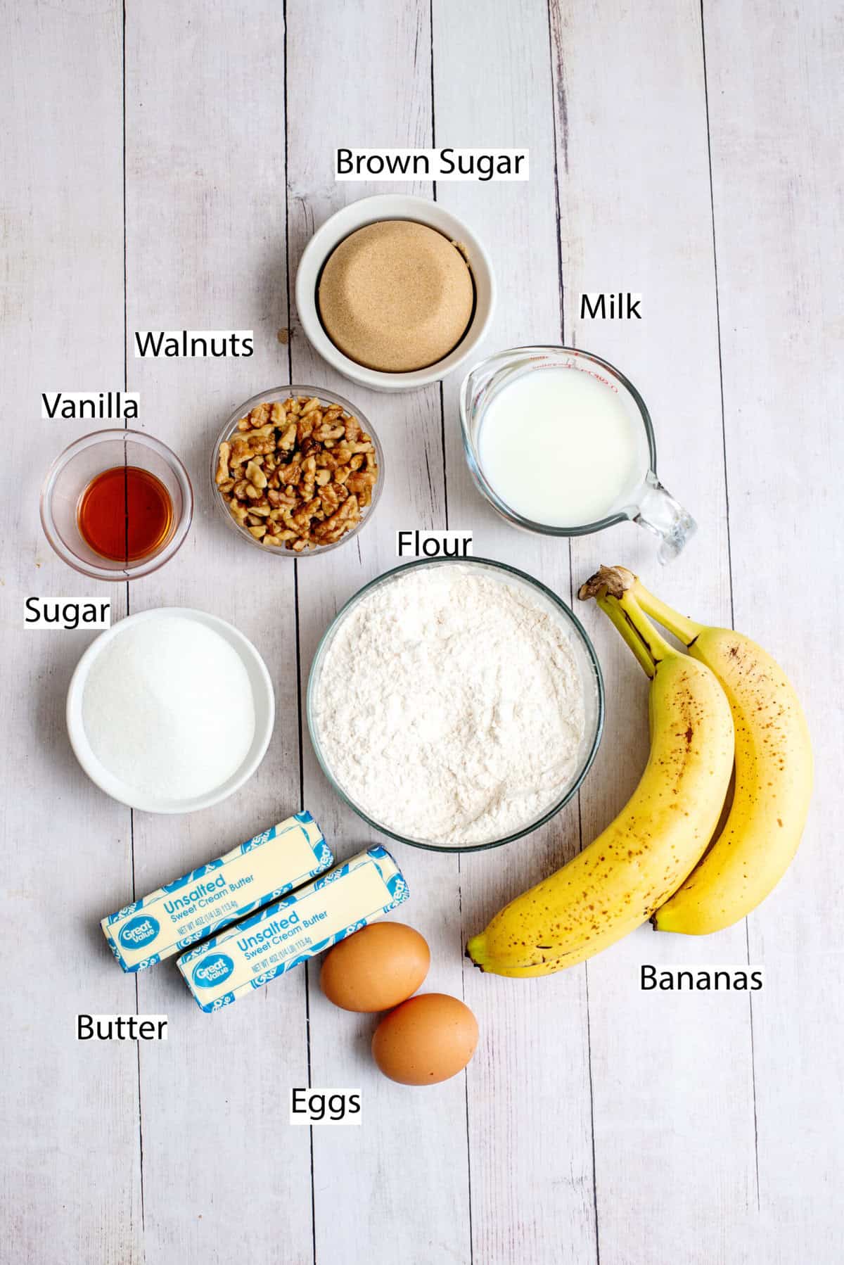 Ingredients for Banana Crumb Cake