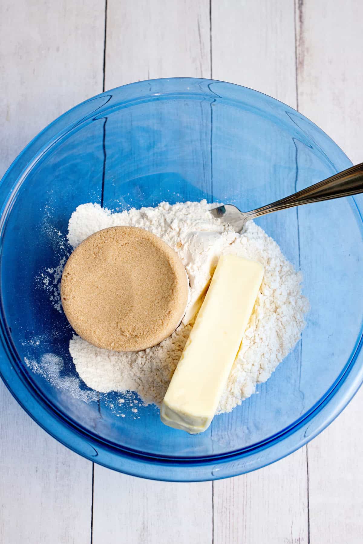 Add flour sugar and butter for crumb topping