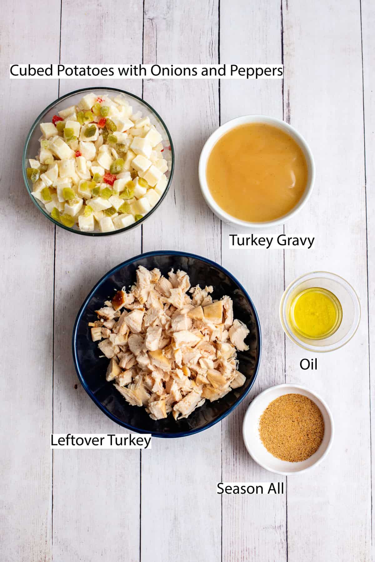 Turkey Hash ingredients labeled