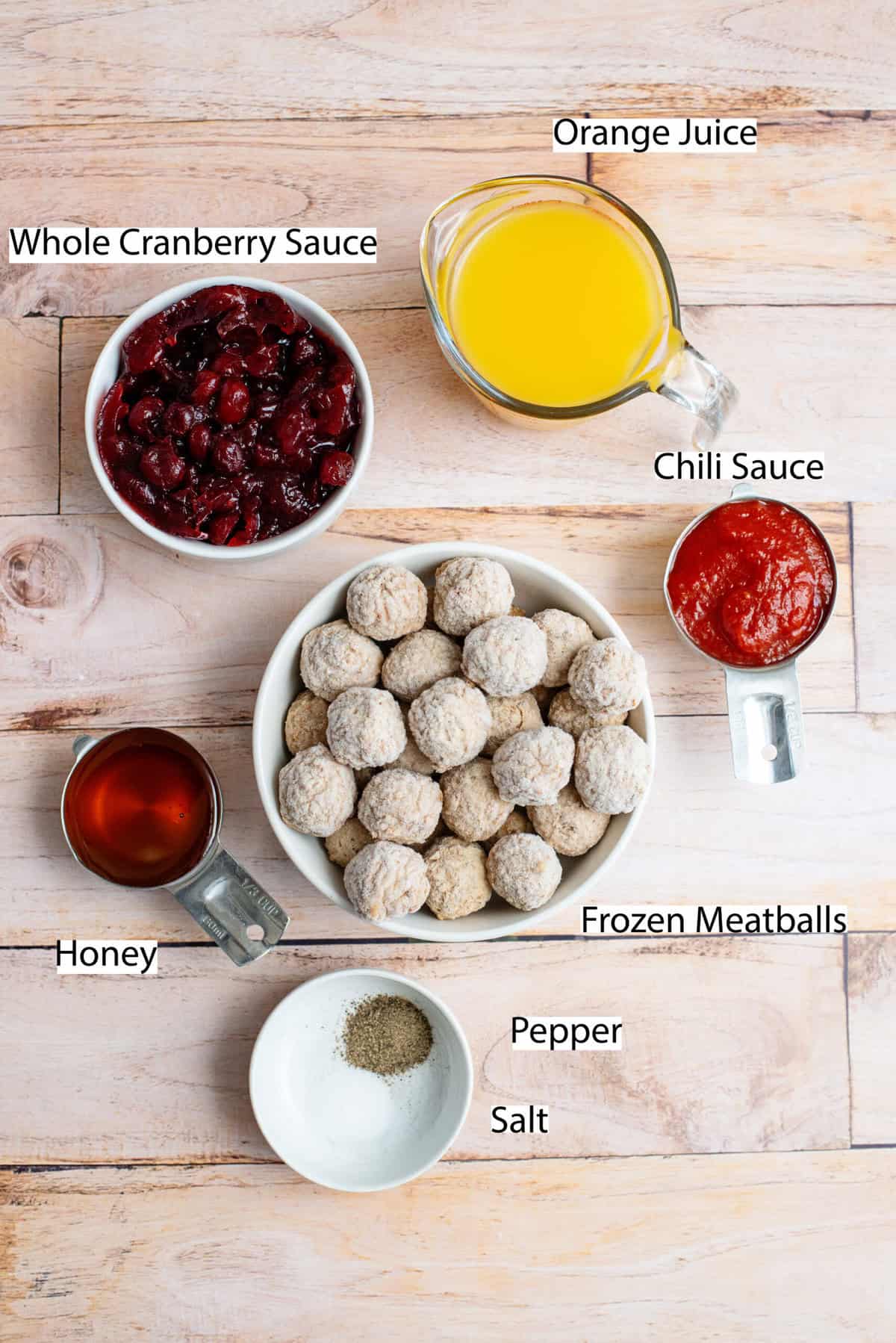 Ingredients for Cranberry Sauce Meatballs