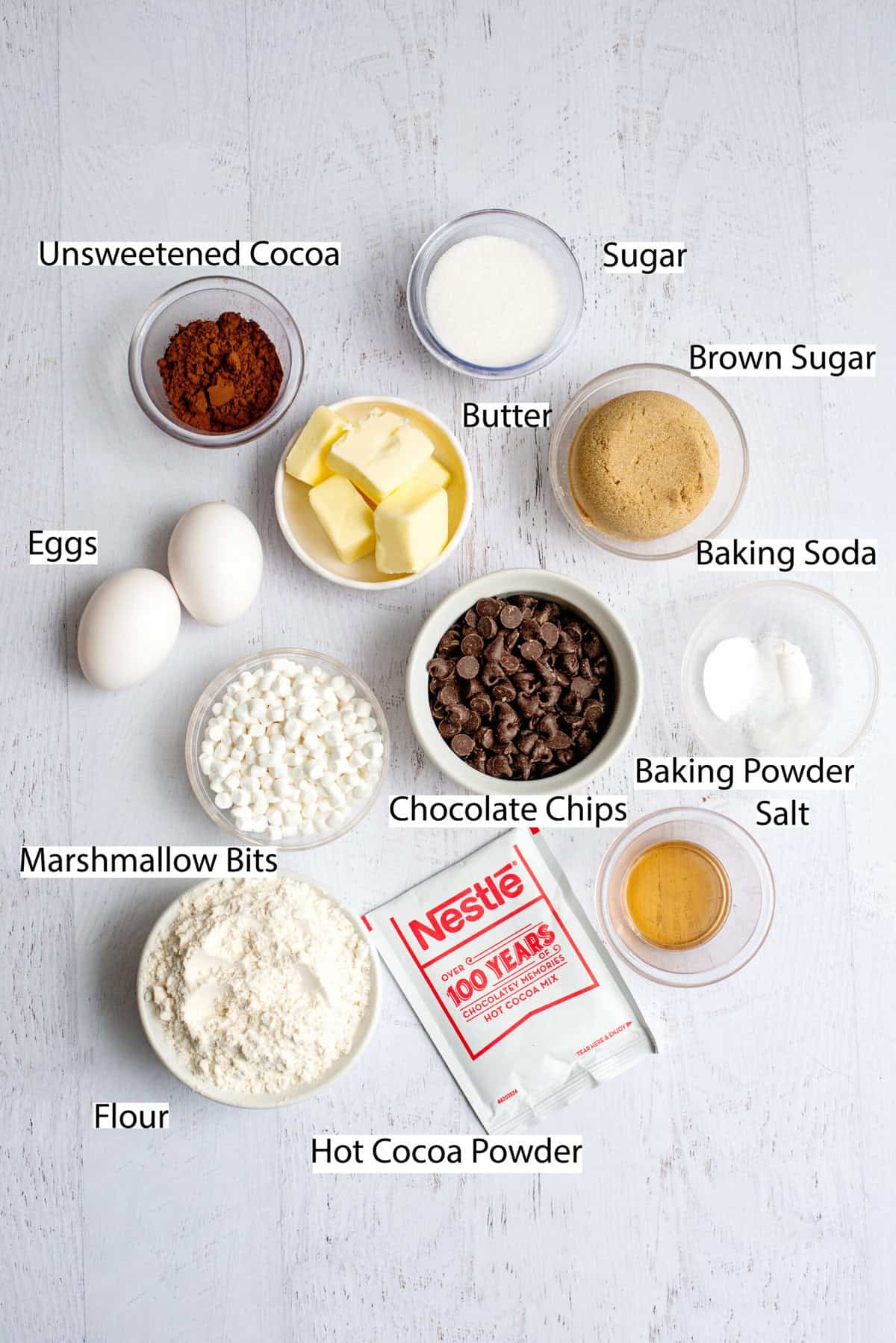 Hot Chocolate Cookies ingredients