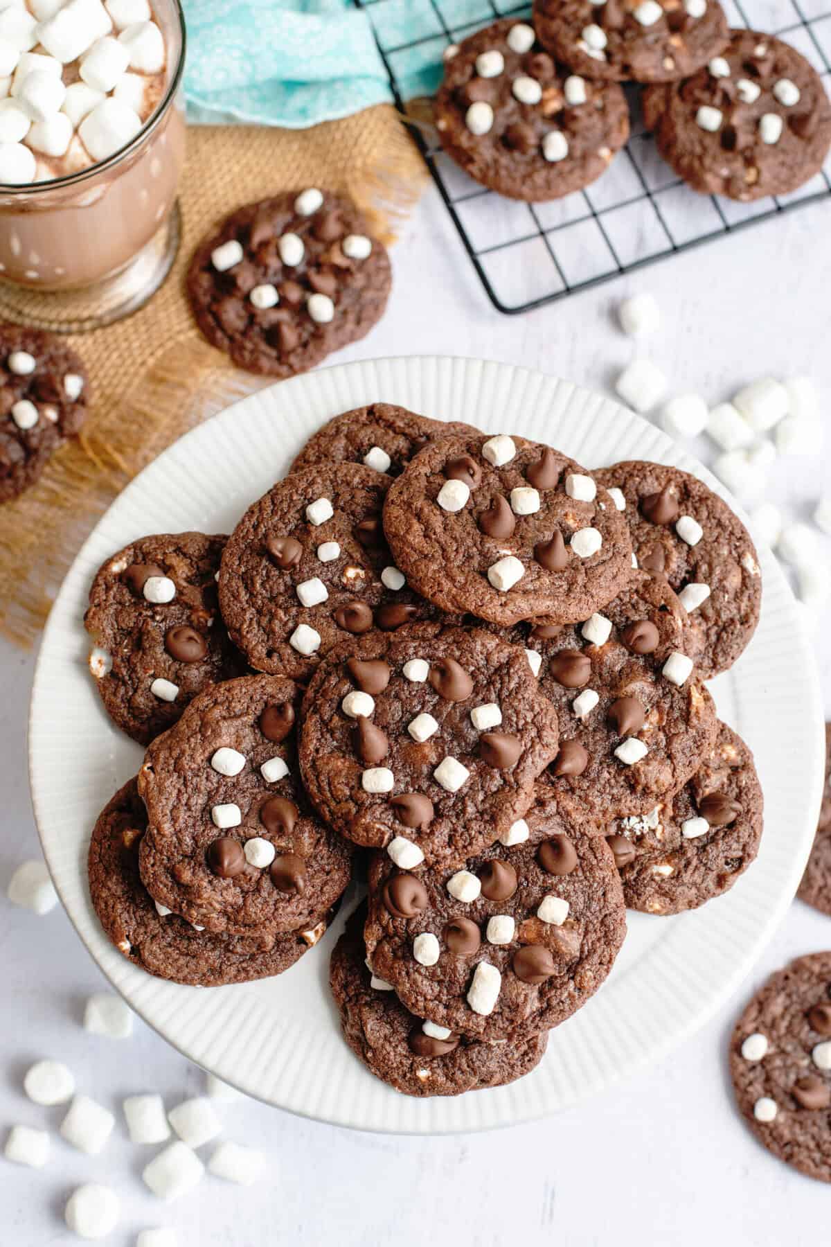 Hot Chocolate Cookies after baking and cooling